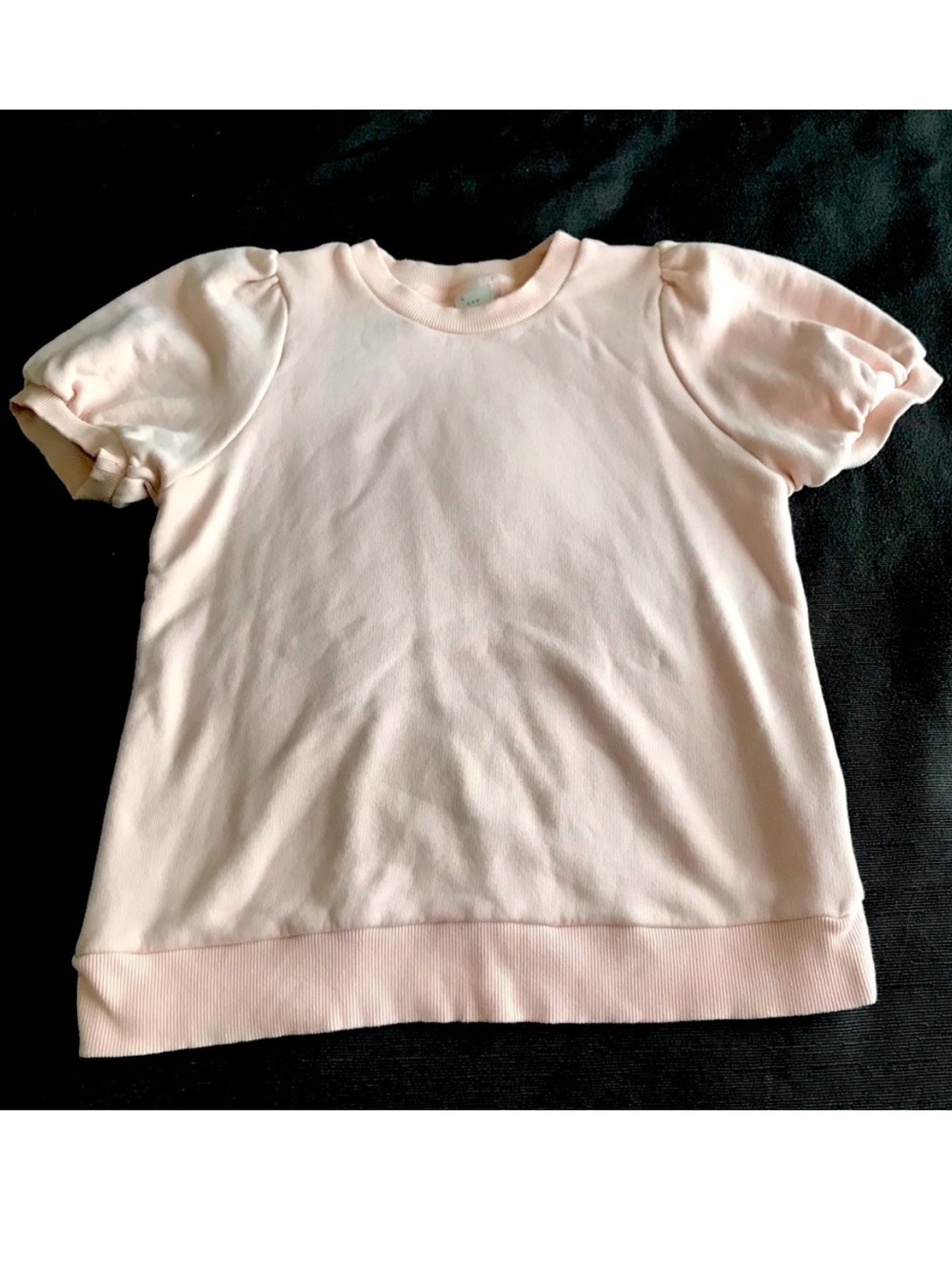 a new day Pale Pink Puff Sleeve Sweatshirt Top